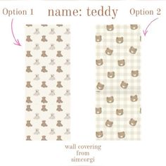 an image of two teddy bears wallpapers with name and number options for each one