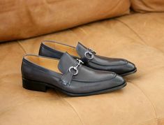 Style: 478-02-Grey Hand Burnished Calfskin slip-on Loafer from the Carucci collection features Apron construction, Silvertone Horsebit Hardware detail, and a clean, stitched welt! Gray Leather Slip-on Loafers, Gray Round Toe Loafers For Formal Occasions, Gray Leather Loafers For Formal Occasions, Gray Leather Formal Loafers, Formal Gray Leather Loafers, Belgian Loafers, Cordovan Shoes, Shoe Horn, Shoe Tree