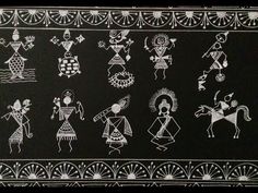 Warli art - Vishnu 10 avatars - YouTube Warli Art Dasavatharam, Vishnu 10 Avatars, Vishnu Dashavatar Art, Warli Art Easy, 10 Avatars