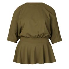 Khaki color Open shoulder Peplum top 95% Polyester 5% Spandex Peplum Top Outfits, Uk Size 16, Cold Shoulder Blouse, Khaki Color, Top Collection, Plus Size Blouses, Be Bold, Batwing Sleeve, Bat Wings