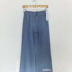 Description: Lululemon Ribbed Softstreme Mid-Rise Pant 32" In Belgian Blue (Bgib). Classic Blue Color With Grey Undertones. Released In 2024. Discontinued Color. Special Collector’s Item. Rare, Htf Item. Dress Them Up Or Down! Quick-Drying Ribbed Softstreme Fabric. Peach-Fuzz Touch, Ribbed Texture. Very Soft & Smooth Next To Skin. 100% Recycled Polyester. Front Pockets With Interior Card Sleeve. Shockcord At Waist To Customize Fit. Classic Fit. Sold Out. Size: Size 4 ~41.75" Length ~13" Width Of Blue Bottoms With Comfort Waistband For Spring, Blue Wide Leg Sports Bottoms, Blue Wide Leg Athleisure Activewear, Casual High Rise Yoga Pants With Elastic Waistband, High Rise Casual Yoga Pants With Elastic Waistband, Blue Wide Leg Workout Bottoms, High Rise Athleisure Bottoms For Loungewear, Relaxed Fit Blue Yoga Pants For Spring, High Rise Casual Yoga Pants For Loungewear