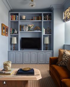 a living room filled with furniture and a flat screen tv sitting on top of a wooden table