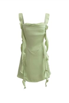 Size Chart:



 Size
Bust
Waist
Length


XS
74
64
67


S
78
68
68


M
82
70
69


L
86
74
70



 
Description:

Color: Green
Composition: Polyester

Features: Ruffled Streamers, High Waist
Collar: Square Collar

Sleeve: Sleeveless
Zipper: Side Zipper
Length: Knee-Length


Care Instructions:

Machine wash cold
Do not bleach
Wash light colors separately Knee Dresses Length, Ruffled Streamers, Short Princess Dress, French Ribbon, Ribbon Dress, Short Summer Dresses, Bridesmaid Accessories, Dress For Summer, Short Bridesmaid Dresses