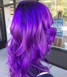 Bright Purple Hair, Purple Waves, Purple Hair Color, Light Purple Hair, Vivid Hair Color, Creative Hair Color, Neon Hair, Beautiful Hair Color