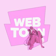 a pink sticker with the words web ton in white letters on a pink background