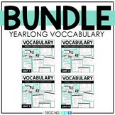 the year long vocably worksheet bundle is shown