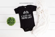 If You Ain't First You're Last Race Day Baby Onesie | Qualifying | IndyCar | Indy 500 | Track | | Indianapolis | Racing Baby Onesie I make each one in my smoke-free home, but I do have a cat in my home usually right there helping me. 😄 I make each one to order.  BELLA + CANVAS SHORT SLEEVE ONESIE SIZES - 100B **Colors - White, Heather Athletic, Asphalt, Heather Dark Gray, Heather Mauve, Heather Dust, Black, Heather Stone, Yellow, Pink, Heather Maroon, Heather Columbia Blue, True Royal, Navy, Natural, Storm * Weight: 4.2 oz., 100% combed and ring spun cotton, 32 singles * Heather Colors: 52/48 Airlume combed and ringspun cotton/polyester * Athletic Heather: 90/10 Airlume combed and ringspun cotton/polyester * Snap leg closure (specs are with binding) * Envelope neck * Side-seamed * Tear-aw Racing Baby, White Heather, Indy 500, Ribbed Bodysuit, Columbia Blue, Indy Cars, Heather White, Striped Sleeve, Royal Navy