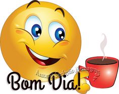 an emoticive smiley face holding a cup of coffee with the words bonn - did