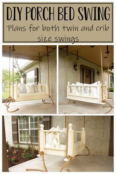 the porch swing plans for both twin and crib sizes are easy to make with rope