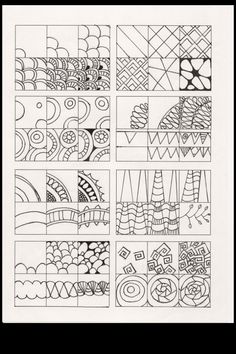 several different patterns are shown in black and white