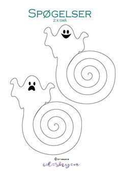 two halloween ghost faces with the word spookelser on them in black and white