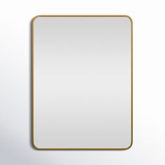 a square mirror with a gold frame on a white background, mock up for your own design