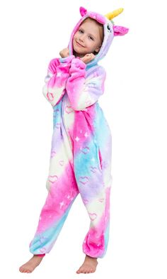 PRICES MAY VARY. Detail：The cute cartoon onesie designs has the tail, eyes and nose like cartoon role,like real animals and more fashionable and cute. Matching tails and chest designs help you have an excellent cosplay look！ It also perfects gifts for your friends or kids. Each full-length bodysuit is unique and full of character, sure to be a hit everywhere you wear it. OCCASIONS:Homewear,Partywear,Halloween,Christmas,Thanksgiving Day, also Sleepwear，If you want to look awesome at a cosplay eve Unicorn Onesie Pajamas, Pyjamas Onesie, Onesie Unicorn, Unicorn Costume Kids, Unicorn Onesie, Winter Pjs, Onesie Costumes, Animal Onesie, Animal Pajamas