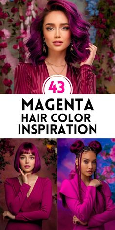 Explore 43 stunning magenta hair color ideas and styles trending in 2024. From vibrant magenta highlights to full magenta dye, these looks are perfect for a bold hair transformation. Find inspiration for your next hair color with these trendy magenta styles. Get ready to make a statement! #MagentaHair #HairColorTrends #BoldHairColors #2024Styles #HairInspiration Magenta Hair Color Ideas, Magenta Hair Color, Magenta Highlights, Hair Color Inspiration, Magenta Hair, Color Magenta