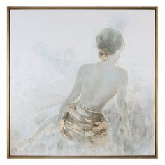 a painting of a woman sitting on the ground