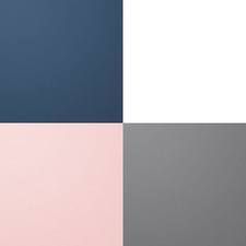 an abstract painting with different shades of grey, pink and blue