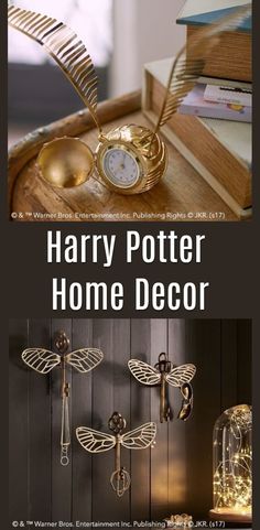 the harry potter home decor is on display