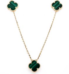 10KT Yellow Gold 18" Malachite Flower NecklaceDimensions:12x12mm Luxury Yellow Gold Malachite Necklace, Christmas Guide, Christmas Gift Guide, Jewelry Creation, Flower Necklace, Stone Necklace, Gold And Silver, Stone Color, Fine Jewelry