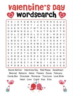 valentine's day word search