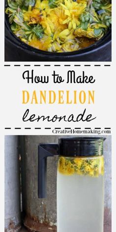 how to make dandelion lemonade in a slow cooker and then put it in a mason jar