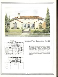 an old house with plans for the front and back