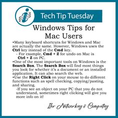 the instructions for windows tips for mac users