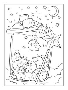 Art Coloring Pages, Tiny Cats, Coloring Book Pages, Colouring Pages, Coloring Sheets, Book Pages, Adult Coloring