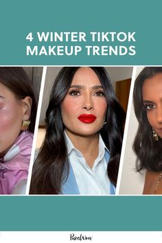 From ‘sugar plum fairy makeup’ to ‘cherry red makeup,’ here are four winter TikTok makeup trends we’re eyeing and trying this holiday season. Cherry Red Makeup, Tiktok Makeup Trends, Sugar Plum Fairy Makeup, Plum Eyeshadow, Vampy Lips, Makeup Tiktok, Tiktok Makeup, Date Night Makeup, Tiktok Trends