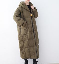 This down coat make with 90% duck down ,very warm in the winter .also could be custom made for any size. This is a winter down jacket fill with down.we design it with a very thick and warm style.this hooded down jacket could keep you very warm in the cold winter.the side pockets is very useful.a unique design women winter coat. Material: 90% duck down ,polyester Style: Casual Package Contents: 1 x down coat Size for the garments XS:chest:100cm/40.9"shoulder:40cm/15.7" sleeve:61cm/24" Length:115c Coat Elegant, Loose Dresses, Long Puffer Coat, Long Puffer, Warm Down, Plus Size Coats, Womens Parka, Cotton Linen Fabric, Parka Jacket