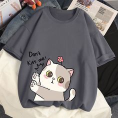 This Harajuku Style T-Shirt Melts Every Cat Lover's Heart 🥰 This Oversized Unisex T-shirt has a "Kawaii" (adorable) floof printed on it, it is so eye-catching! Definitely the best shirt for you to bring your cat along for a walk outside. Specification: Cutting: Oversized relax fit Material: High Quality cotton Pattern: Printed with long-lasting technology Share the love! Buy 2 pieces or more for your family/friends and save more. Size chart: Mint Blue, Cat T Shirt, New Students, Cartoon T Shirts, We Fall In Love, Cat T, Brick Red, Pink Beige, Cute Tshirts