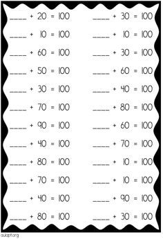 addition worksheet with numbers to 10 and ten on the front, in black and white