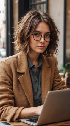 Shaggy Brunette Bob, Forward Bob Haircut, Curtain Bangs And Shoulder Length Hair, Modern Vintage Hairstyles, Types Of Bob Hairstyles, Shaggy Bobs For Thick Hair, French Bob Layered, How To Style A Shaggy Bob, Bob Shag Haircut