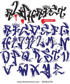 graffiti font and numbers in different styles