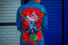 Spectacular custom handmade embroidered denim shirt/jacket. This is a denim shirt that can be also used with any other shirt inside to give you a boho jacket look.I T E M ~D E T A I L S Size: 6 (fits S/M) Technique used: Embroidered and sewed on patches and fabrics. Time invested in the making: 4.5 hours Denim jacketThis piece is One of a Kind.This jacket was made as part of my collection "Walking Art" where I wanted to make the person who uses my pieces a walking art gallery and I enjoyed every Custom Embroidered Long Sleeve Denim Jacket For Fall, Long Sleeve Denim Jacket With Custom Embroidery For Fall, Fall Denim Jacket With Custom Embroidery, Winter Denim Jacket With Multicolor Embroidery, Custom Embroidered Long Sleeve Denim Jacket, Walking Art, Denim Jacket Vintage, Embroidered Denim Shirt, Denim Shirt Jacket