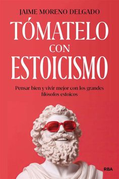 a book cover with an image of a man wearing red glasses and beard, in front of