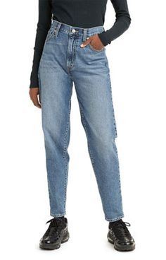 A vintage-inspired fit with a flattering high waist. Tapered at the legs for a tailored style. 100% Cotton Brand New with Tags Zipper closure Machine Wash High Rise: Sits above waist Easy through hip and thigh Waist: 28" Inseam: 27" Taper Jeans, Tailored Style, Tapered Jeans, Levis Women, Mom Jeans, Levi's, Vintage Inspired, Jeans Size, High Waist