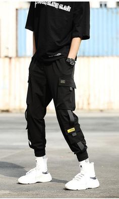 Men's Cargo Pant - monaveli -  - Men's Cargo Pant - mymonaveli.com Harem Pants Hip Hop, Men Cargo Pants, Hip Hop Joggers, Hip Hop Trousers, Jackets Fashion Casual, Male Trousers, Harem Pants Men, Cargo Pants Black, Harajuku Men