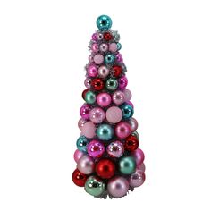 a christmas tree made out of ornaments on a white background