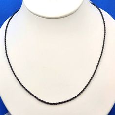 Rope Necklace In Ion Plated Black Stainless Steel. Smooth Finish Makes It Comfortable To Wear. For Men Or Women. 24" 6.80 Grams. Black Rope Chain Necklace As Gift, Black Adjustable Chain Necklace For Everyday, Minimalist Black Cable Chain Necklace, Everyday Black Adjustable Chain Necklace, Minimalist Black Chain Necklace With Silver Chain, Minimalist Black Chain Necklace With Silver Details, Black Minimalist Necklace With Silver Chain, Everyday Black Necklace With Cable Chain, Minimalist Black Necklace With Silver Chain