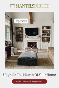 a living room filled with furniture and a flat screen tv on top of a fireplace