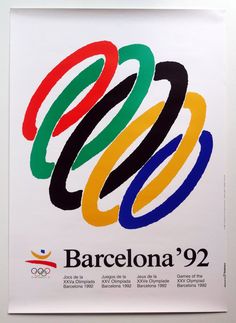 the official poster for the olympic games in barcelona, spain on display at the olympics museum