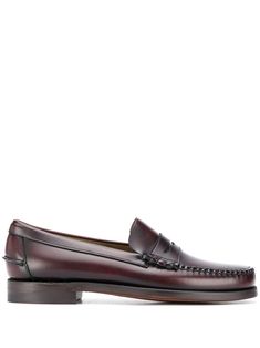 Burgundy red leather polished slip-on loafers from SEBAGO featuring slip-on style, tonal stitching, round toe, branded insole and flat rubber sole. | Sebago Polished Slip-On Loafers Burgundy Loafers, Mocassin Shoes, Plum Colour, Dan Brown, Brown Leather Loafers, Best Shoes For Men, Bow Shoes, Balenciaga Triple S, Mens Casual