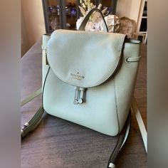 Reposhing This Item I Purchased From @Katscloset3188. Brand New Condition, Never Used & Ready To Rotate For Something New. Kate Spade Leila Medium Flap Backpack 9.5"H X 9.25"W X 4.75"D Handle Drop: 2" Pebbled Leather Metal Pinmount Logo Two Way Spade Jacquard Lining Interior: Front Slip & Back Zip Pocket Exterior: Zipper On Front Flap Drawstring With Magnetic Snap Closure Dust Bag Not Included Imported Style #Wkr00327 Color: Light Pistachio Questions? Leave A Comment Below! Elegant Kate Spade Leather Backpack With Detachable Strap, Elegant Kate Spade Backpack With Detachable Strap, Chic Kate Spade Leather Backpack For Errands, Kate Spade Elegant Backpack, Elegant Kate Spade Backpack For Errands, Elegant Backpack With Detachable Strap For Shopping, Elegant Backpack With Adjustable Strap For Shopping, Kate Spade Chic Standard Backpack, Chic Kate Spade Leather Backpack With Detachable Strap