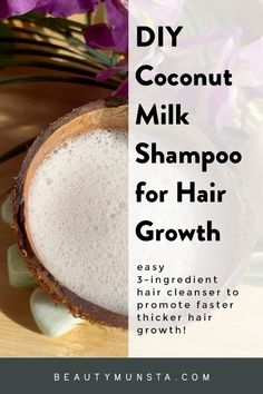 THIS diy coconut milk shampoo recipe for hair growth, conditioning, shine and more is THE ONE! If you're a naturalista who loves to DIY your own hair products, then I'm sure you've heard of making a shampoo with coconut milk right?! Coconut milk is extracted from the flesh of ripe coconuts. Coconut Oil Conditioner Diy, Diy Coconut Milk Conditioner, Coconut Milk Shampoo And Conditioner, Coconut Caffeine Shampoo, Coconut Milk Benefits