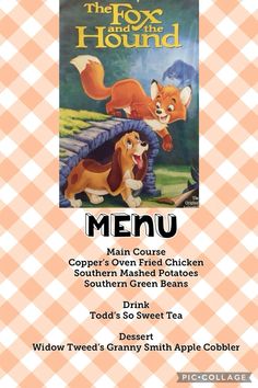 the fox and the hound menu