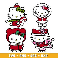 hello kitty christmas clipart set