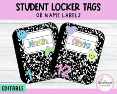 student locker tags or name labels for the classroom to use on their own school desks