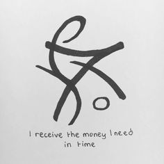 i receive the money i need in time handwritten on white paper with black ink