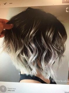 Dark And Platinum Balayage, Blonde Tips On Brown Hair Short, Fall Short Hair 2023, Under Color Hair Ideas For Brunettes, Blonde Balayage On Dark Hair Short, Black And Blonde Bob, Peak A Boo Hair Color, Black Roots Blonde Hair, Cricut Engraving