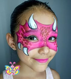 Dinosaur Face Painting, Face Paint Party, Monster Face Painting, Dragon Face Painting, Easy Face Painting Designs, Dragon Makeup, Girl Face Painting